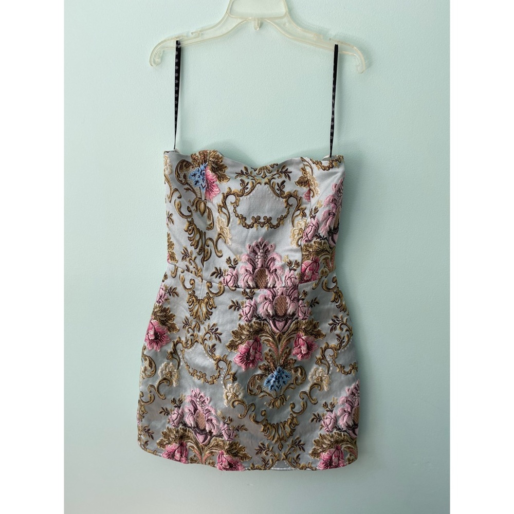 Missguided Strapless Jacquard Dress